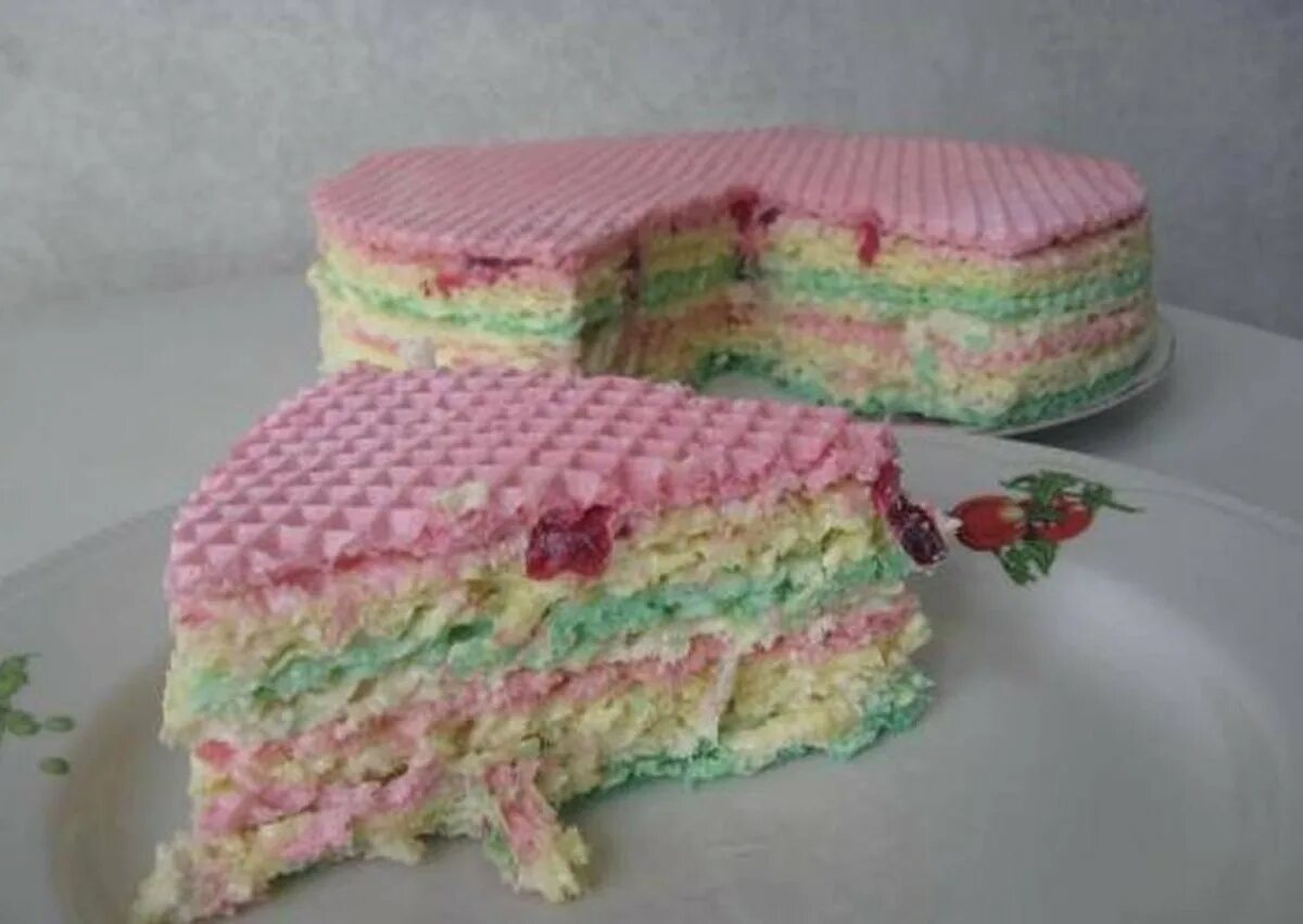 Тортик из вафельных коржей. Разноцветные вафельные коржи. Крем для торта из вафельных коржей. Кремы для домашних вафельных тортов