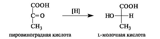 Реакция восстановления пировиноградной кислоты. Формула пировиноградной кислоты ПВК. Пировиноградная кислота в молочную кислоту реакция.