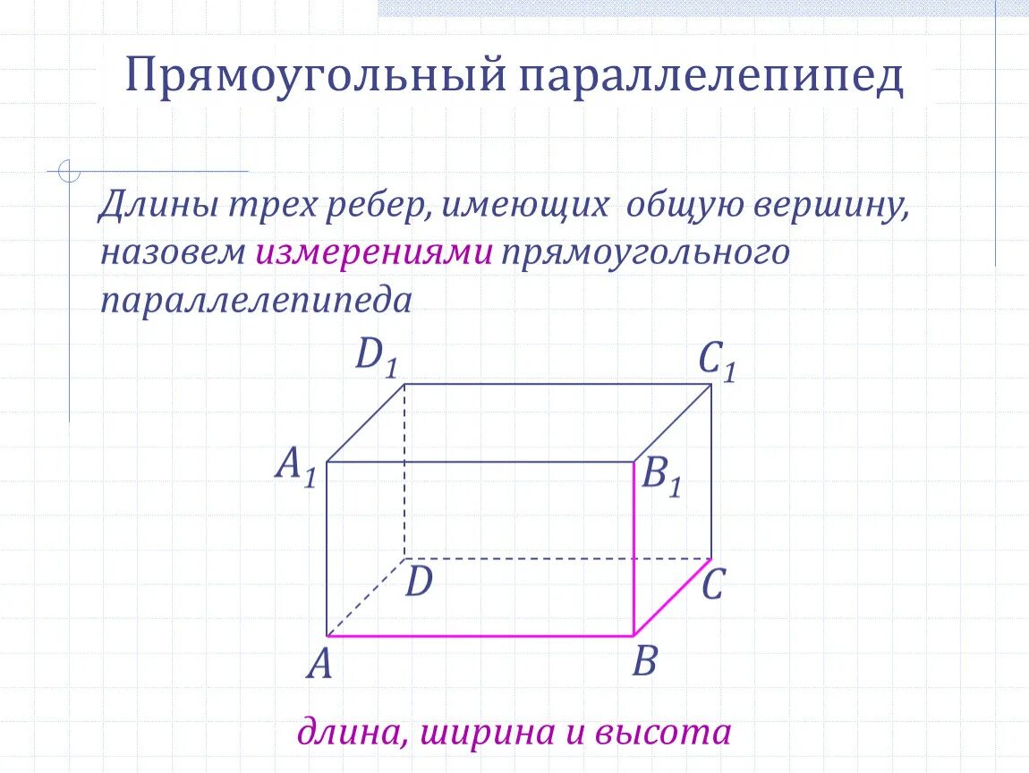 Ребра прямоугольного параллелепипеда. Прямоугольный параллели. Прямоугольный параллелепипед рййбра. Блины трез ребр имеющих лбщую вершину.