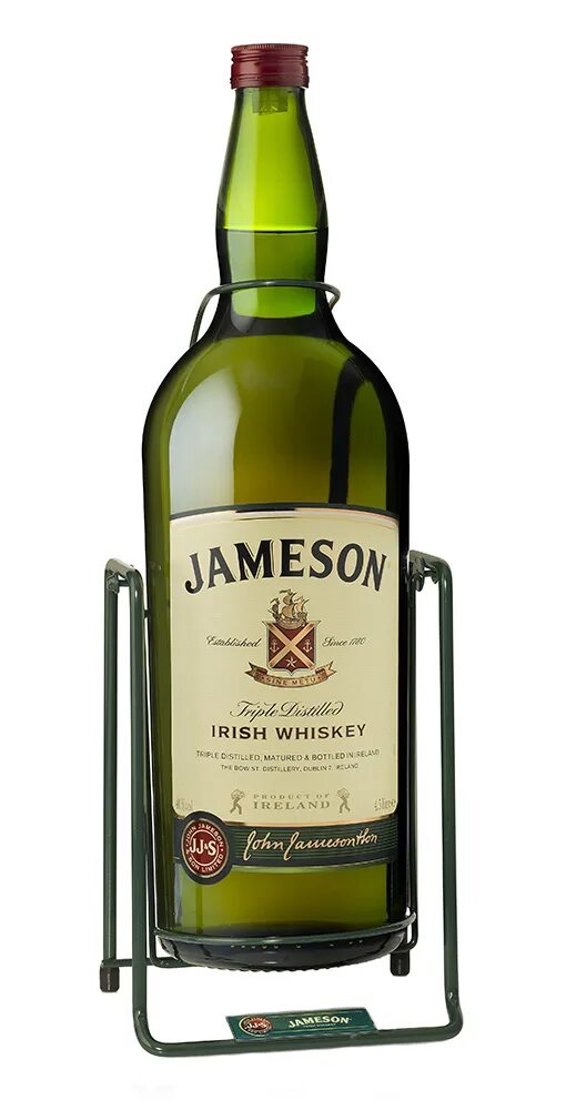 Виски джемисон 4.5 качели. Виски Jameson, 4.5 л. Джемесон ирландский виски качели. Джеймсон виски 4.5 литра. Бутылка виски на подставке