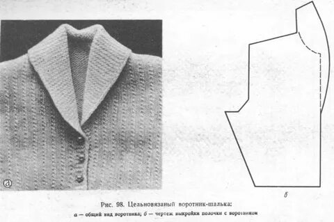 Отложной воротник спицами