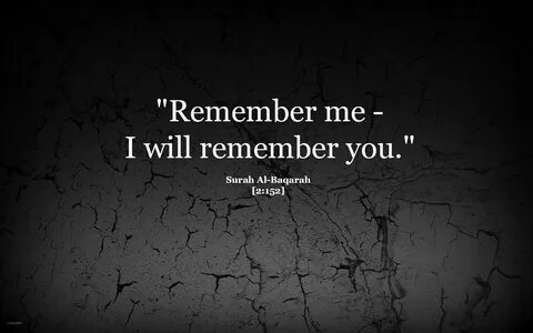 So remember me i will remember you
