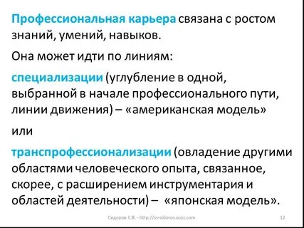 Профессиональная карьера стратегии