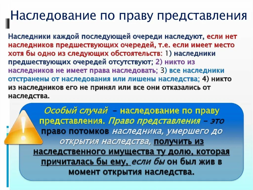 Очередь по праву представления. Что такое право представления в наследстве. Наследование по праву предоставления. Наследуют по праву представления. Наследство по праву наследования.