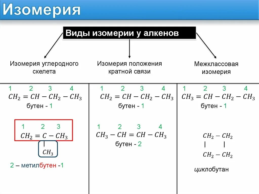 Формы углеводородов. Изомерия и номенклатура алкенов кратко. Изомеры алкенов кратко. Типы изомерии Алкены. Формула изомерии углеродного скелета алкенов.