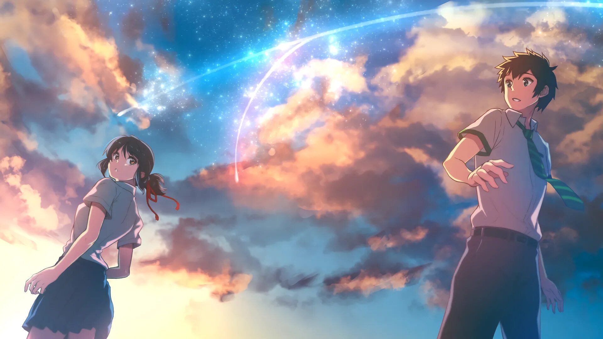 Your name near. Mitsuha Miyamizu. Мицуха Миямидзу дитя. Твоё имя таки Татибана. Kimi no na WA обои.