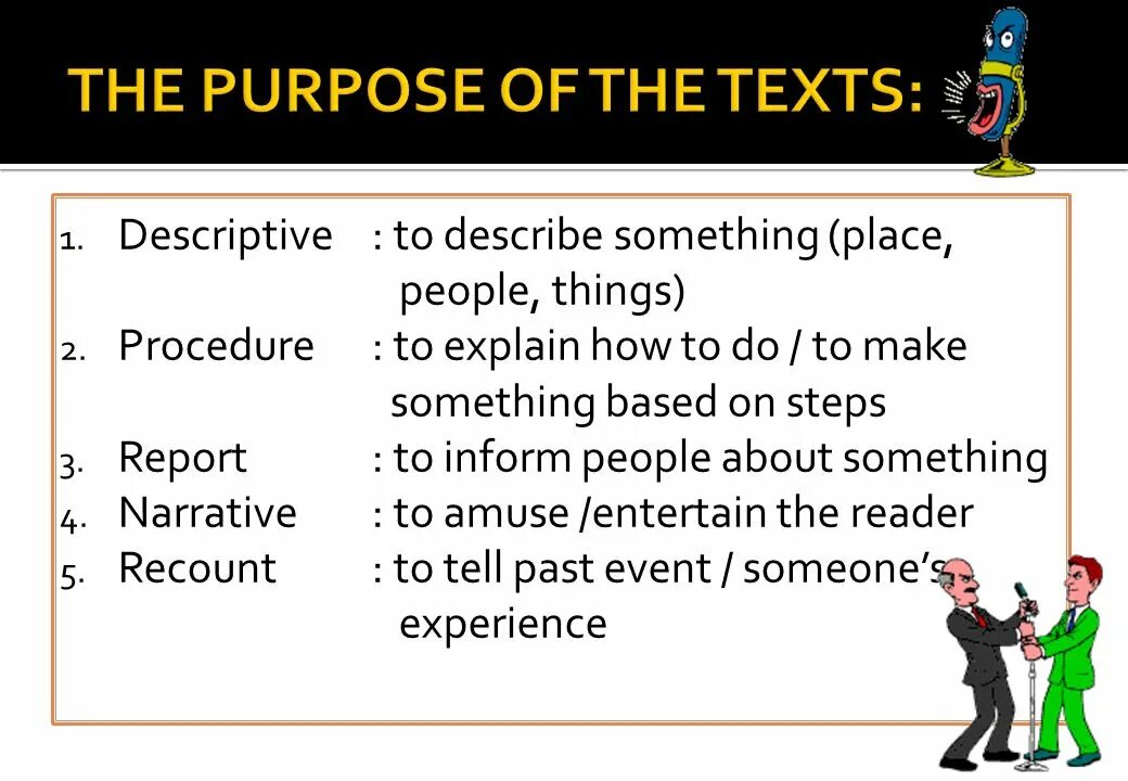 Purposes of the text