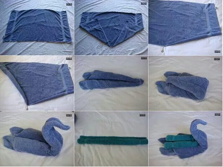 Фигуры из полотенец. Поделки из полотенца. Лебедь из полотенца. Сложить из полотенца. Как скрутить полотенце
