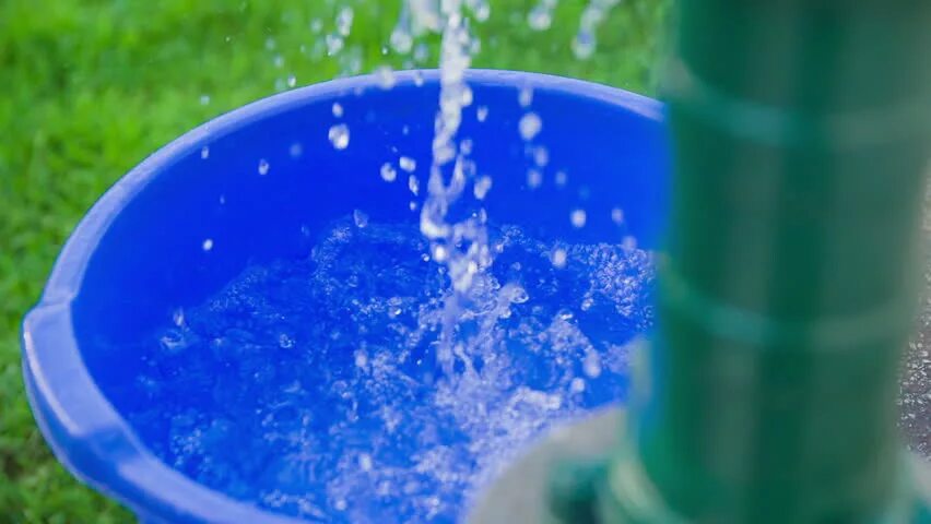 Catch water. Бакет лист вода. filled with water. fill a bucket with water ին ցառ. water in a bowl.
