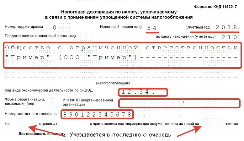 Несдача усн. Декларация по усн за 2025 год форма.