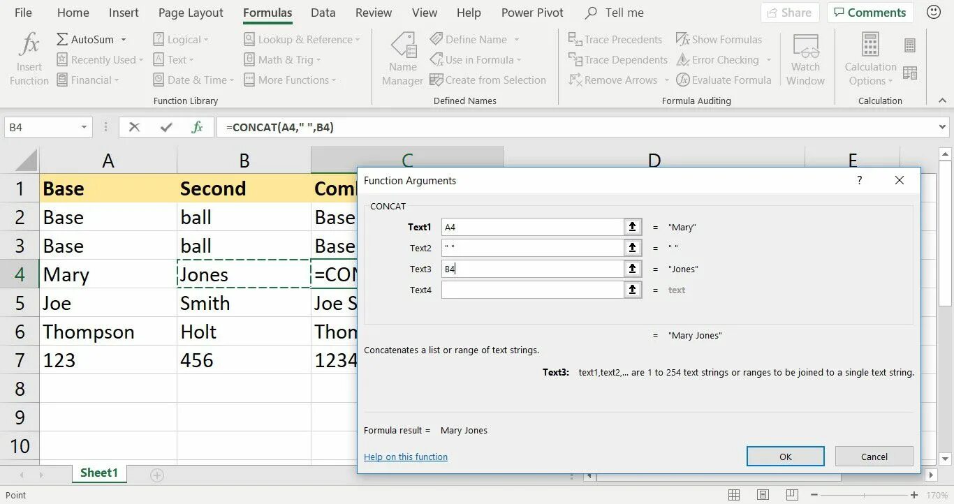 Concatenate excel на русском. Конкатенация в ячейке excel. concatenate формула. как воспользоваться функцией concatenate.