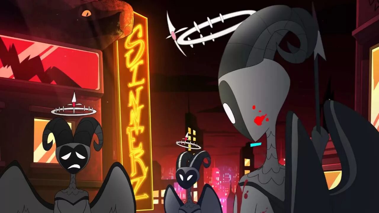 экстерминатор отель хазбин. ангельское оружие отель хазбин. ангелы истребители из отеля хазбин. ангелы истребители из отеля хазбин. истребитель демонов отель хазбин.