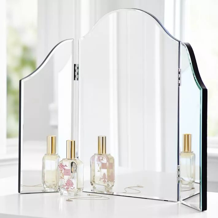 Clear home. Зеркало Table Mirror. Modern Top Makeup Vanity зеркало. Зеркало тройное для туалетного столика. Зеркало со створками.