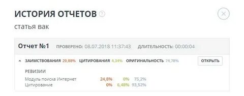 Оригинальность статьи вак