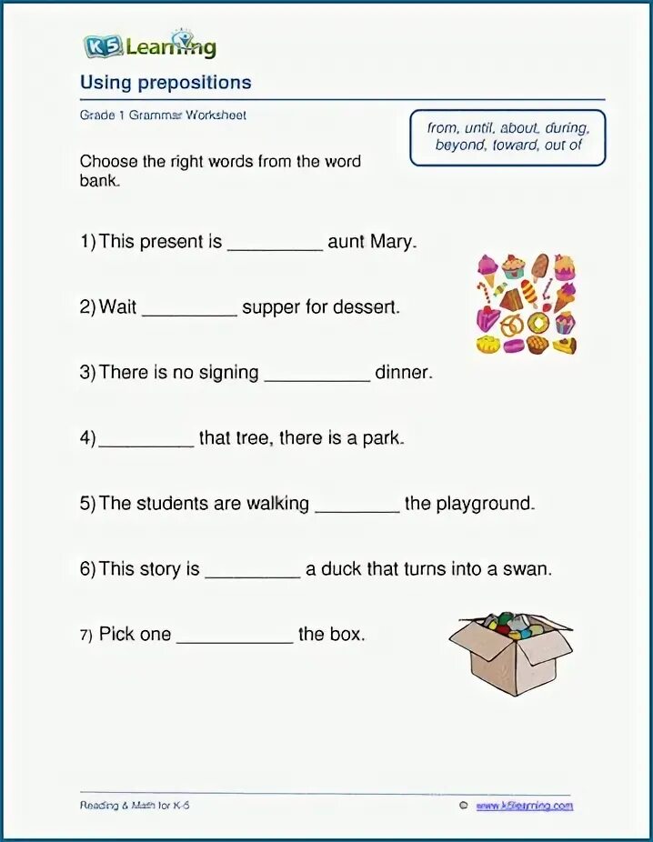 Choose suitable prepositions