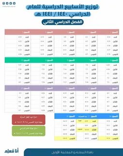 1442 بالأسابيع توزيع الاسابيع الدراسية 1441 الفصل الثاني