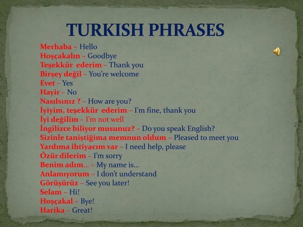 Включи перевод на турецкий