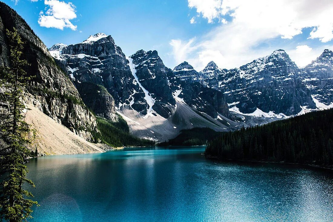 Озеро Морейн в Канаде. Ледниковое озеро Морейн, Канада. Ледниковые озера северной америки