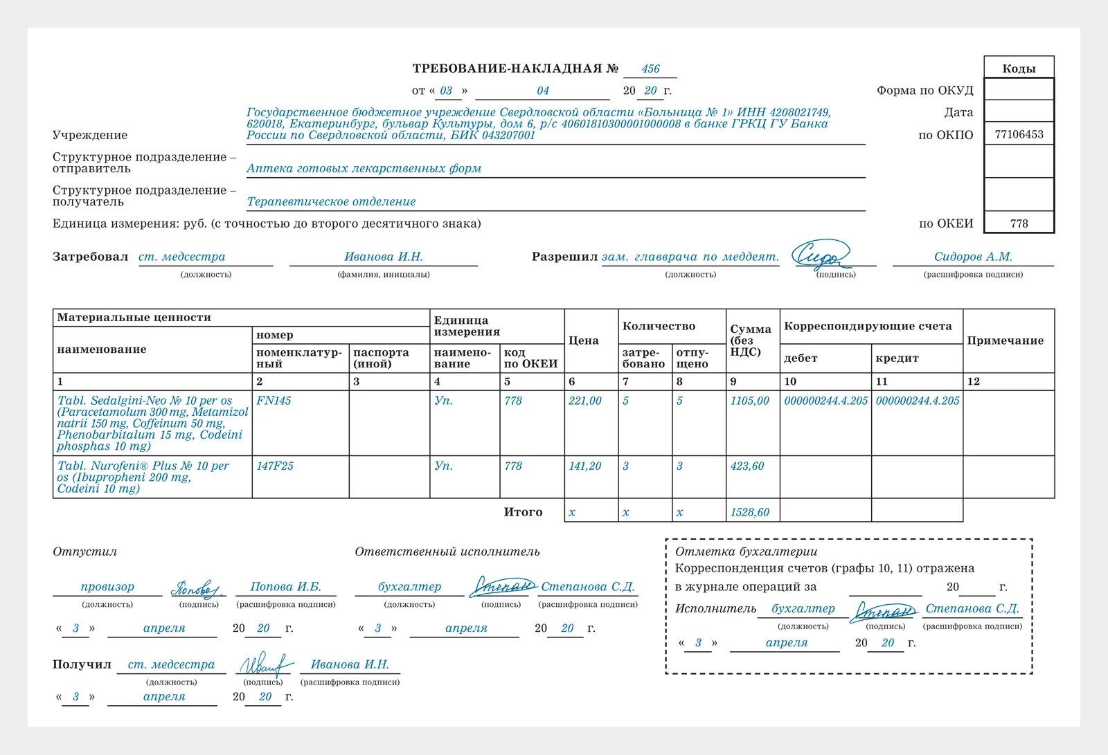 Образец бланк требование. Требование-накладная форма м-11. Бланк требования в аптеку на лекарства форма. Накладная заполненная аптека. Требование-накладная на отпуск лекарственных препаратов.