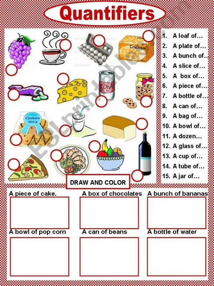 Correct quantifier. Задание quantifiers. food quantifiers упражнения. упражнение на quantities. countable and uncountable упражнения.