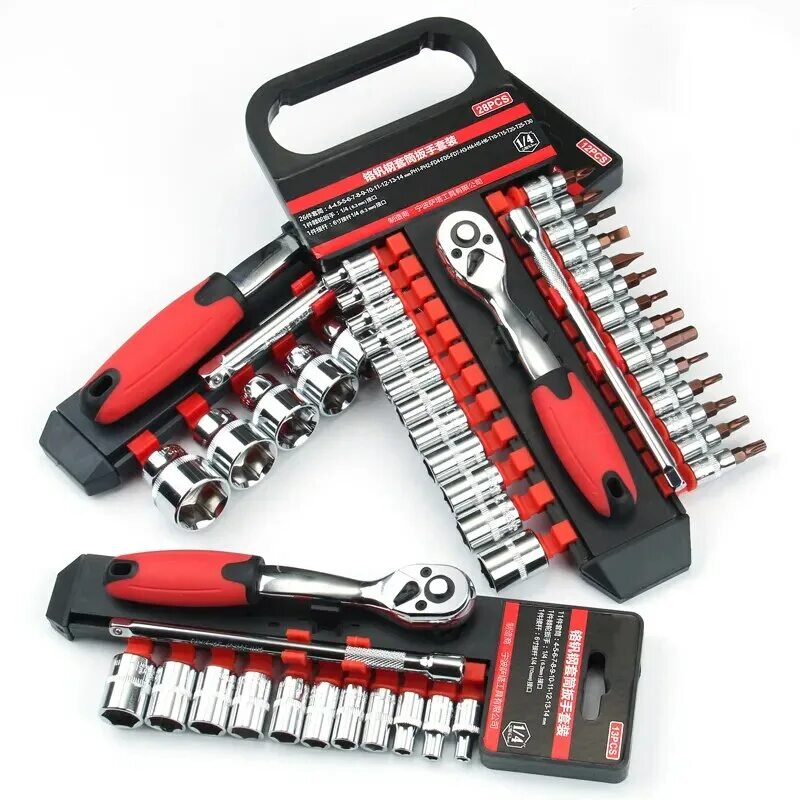 Professional Socket Wrench Set CR-V 1/2 PCS. Набор торцевых гаечных ключей (1.5, 2, 2.5, 3, 4, 5, 6, 7, 8, 9, 10,). Набор торцевых головок 1/2" , 26предметов Dr. Socket Wrench CR-V. Набор головок с трещоткой 36 Dr. Socket Wrench Set.