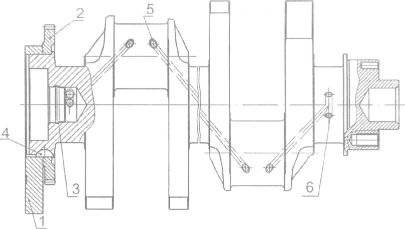 Кривошипно-шатунный механизм ваз 2109. Система смазки коленвала. Яаз 204 система смазки. Коленчатый вал двс схема. Схема двигателя akl 1.