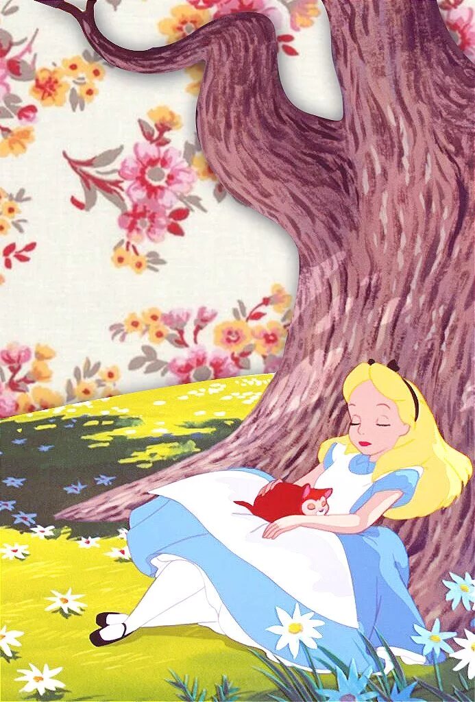 Спящие герои сказок. Алиса в стране чудес иллюстрации Дисней. Алиса в стране чудес с книгой под деревом. Алиса в стране чудес Алиса под деревом. Дерево Алисы в стране чудес Дисней.