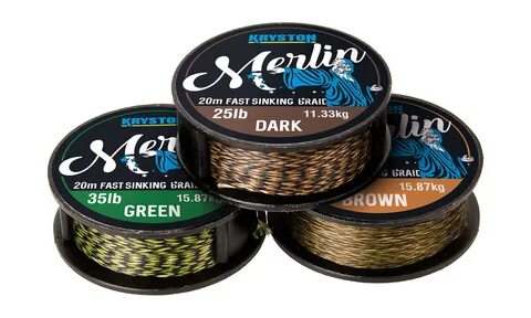 Мягкий поводковый материал Merlin Fast Sinking Supple Braid 25lb x 20m Grav...