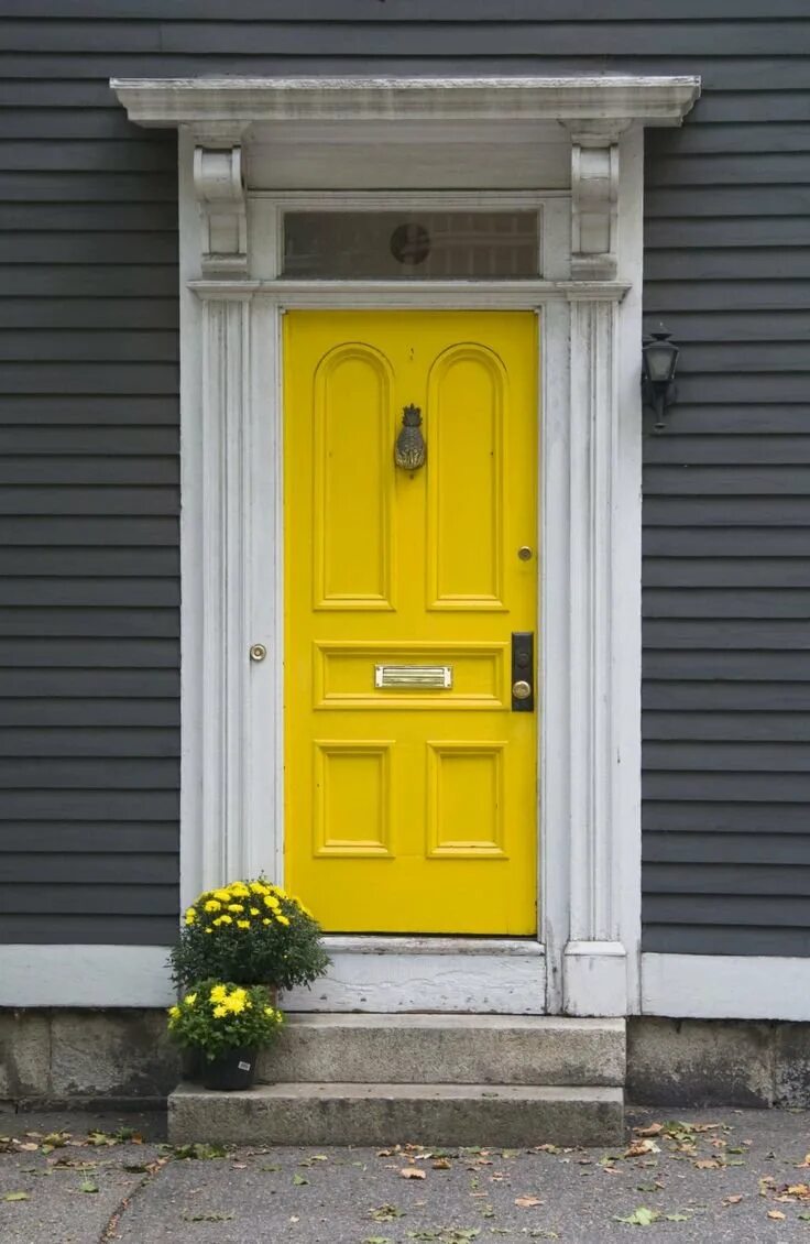 Желтая входная дверь. Желтый дом. Желтая входная дверь в дом. Серый дом с желтой дверью. Желто серый дом