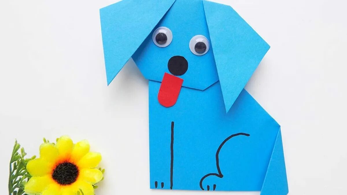 Поделка собачка из бумаги. Оригами для детей собачка. Оригами собачка из бумаги для детей. Конструирование из бумаги собачка. Оригами для детей в детском саду