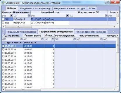 Расписание справочник