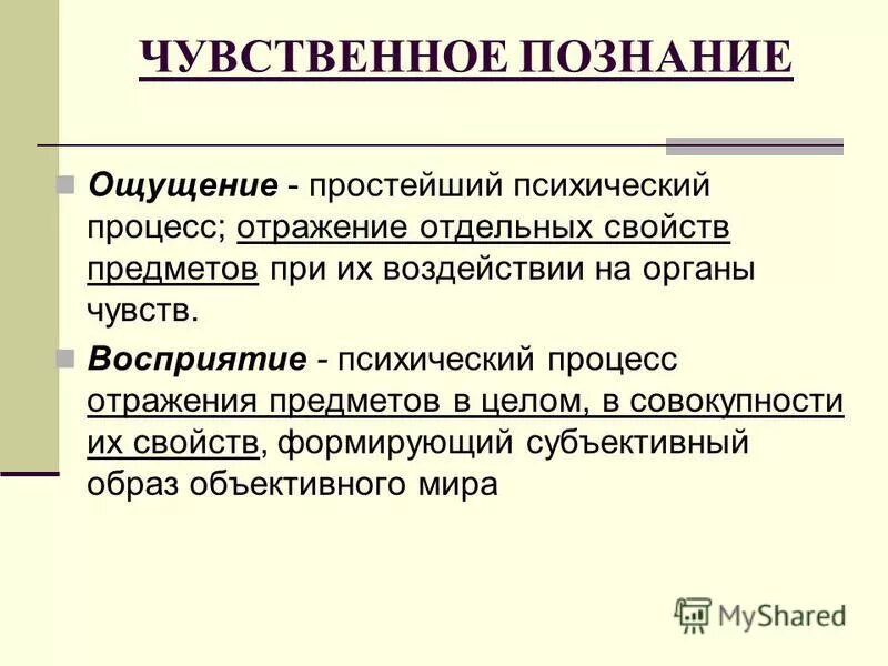 Чувственное познание предметов