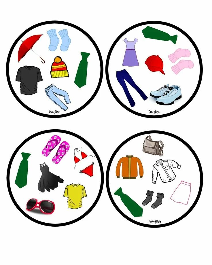 Clothes part 1. Clothes dobble. funglish настольная игра. доббль по теме одежда на английском. игра dobble на тему одежда.