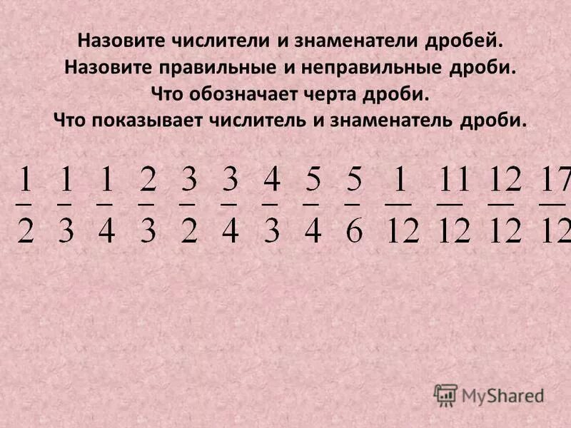 какое арифметическое действие обозначает черта дроби