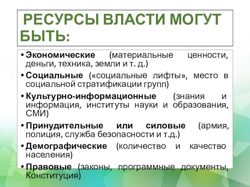 Власть Тема 1 2 3 4 5