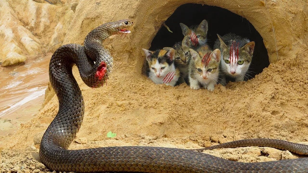 кошка ест змею. кошка ест змею. кошка с мышью в зубах. кошка ест змею.