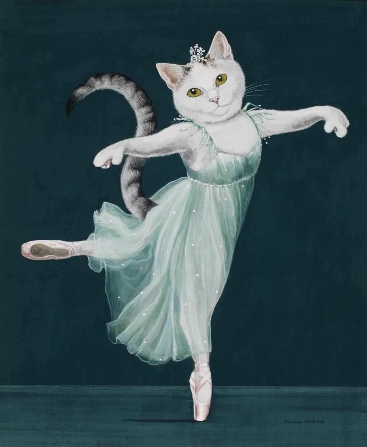 Где коты танцуют. Кошки в балете Сьюзан Герберт. Сьюзан Герберт кошки танцовщицы. Сьюзен Херберт художник. Кошка в платье.