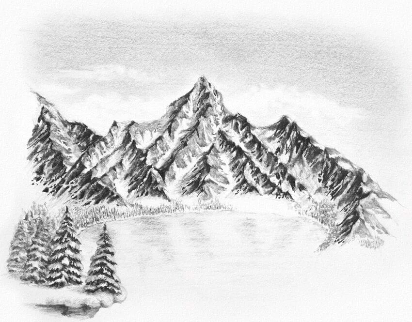 Рисунок горного. Горы карандашом. Нарисовать горы карандашом. Горы для срисовывания. Горы набросок.