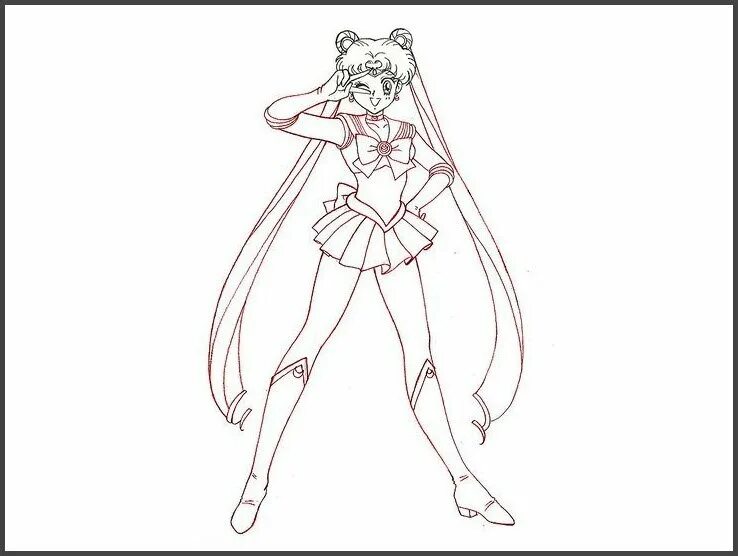 Как нарисовать мун. Sailor moon для срисовки. сейлор мун в полный рост.