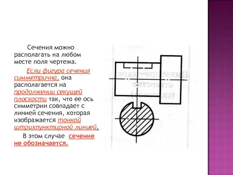 Обозначение сечения на чертеже. Секущая плоскость на чертеже. Как обозначается сечение на чертеже. Сечение плоскостью в проекционной связи. Можно расположить в любом