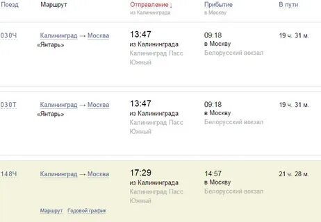 По каким дням ходит поезд адлер калининград