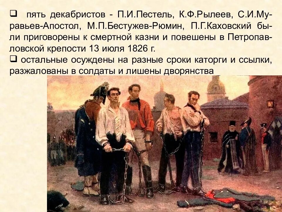 Каких декабристов повесили. Пятеро повешенных декабристов. 5 казненных декабристов. казнь декабристов 1826. казнённые декабристы фамилии.