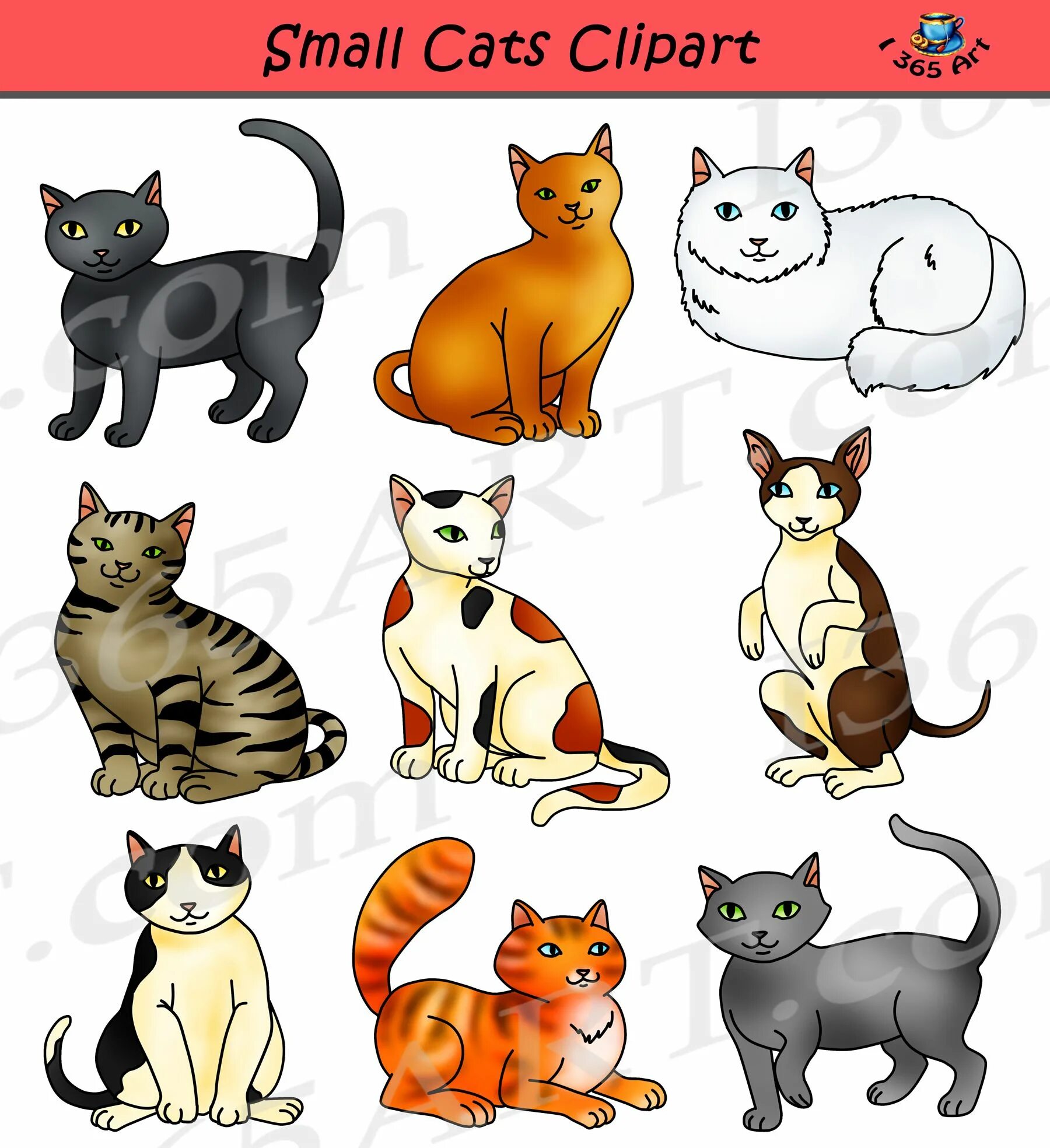 Big small the cat is. Котики wmf формат. eight cats клипарт. 10 кошек. cat line clip art.