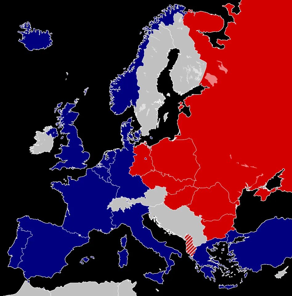 НАТО И ОВД карта. Карта НАТО 1960. ОВД против НАТО на карте. Страны НАТО И ОВД на карте.