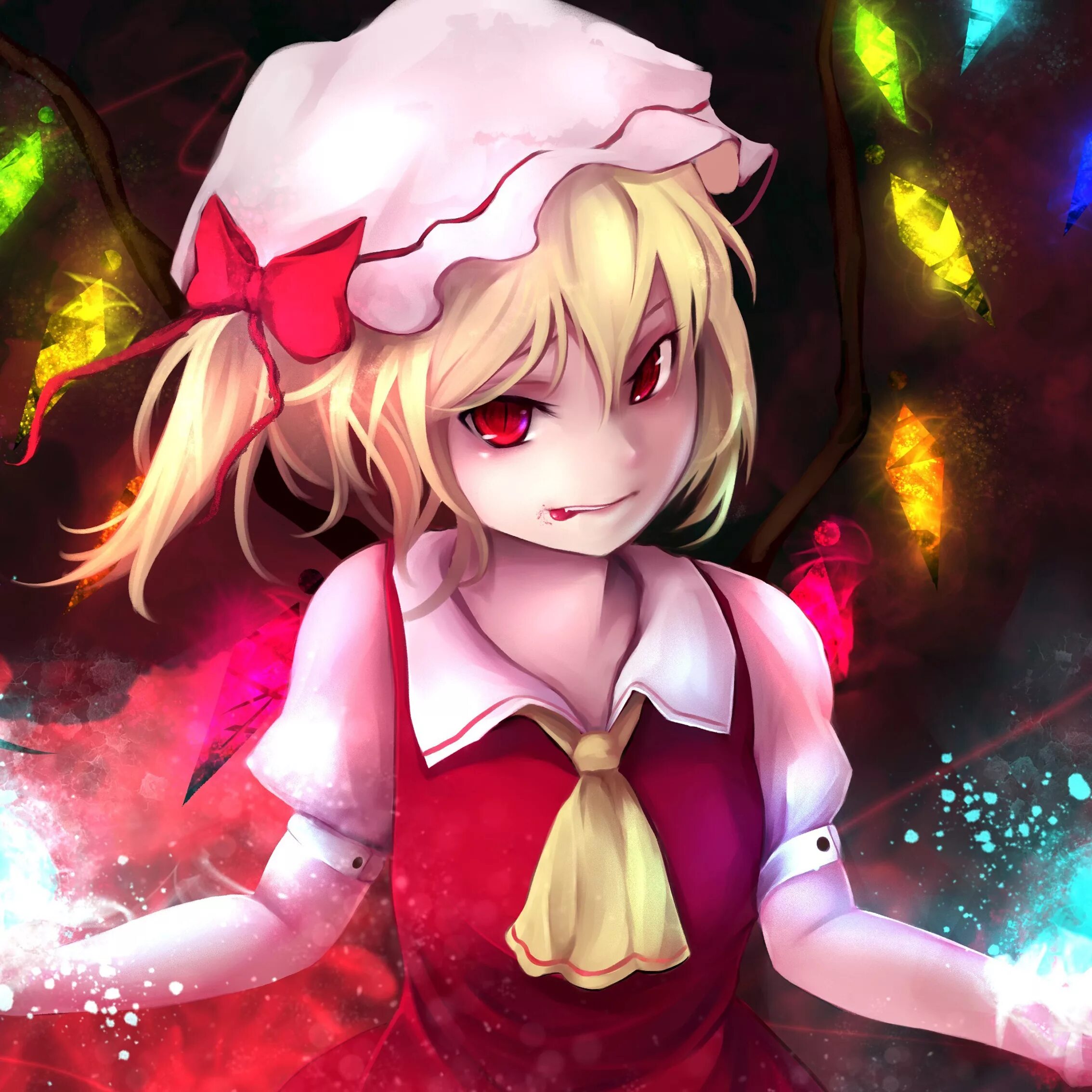 Flandre scarlet. Фландр Скарлет. Фландер Тохо. Фландр Скарлет арт. Крылья Фландре Скарлет.