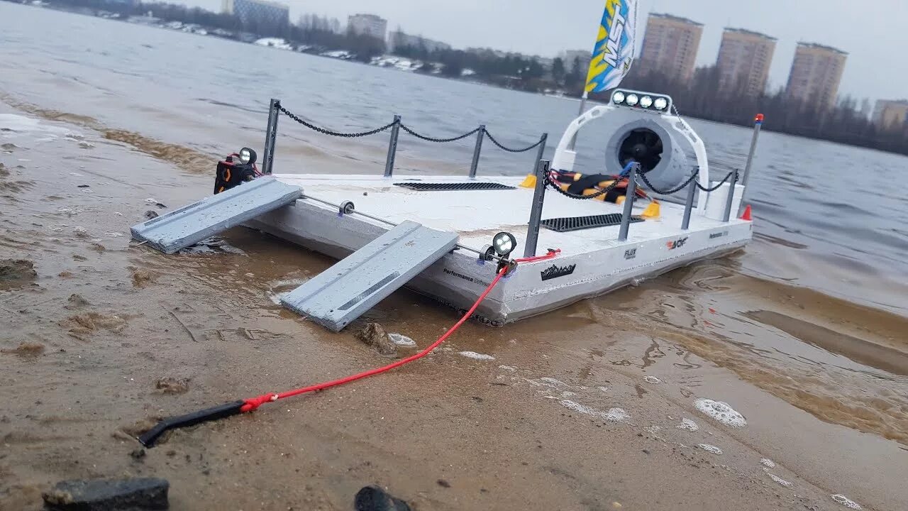 Переправа тест. Радиоуправляемый плот.