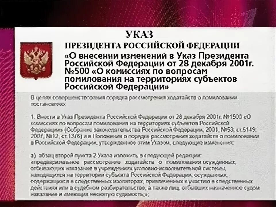 Указ президента о свободе. Указ президента о помиловании осужденных. Указ Путина о помиловании. Указа президента РФ О помиловании осужденного.