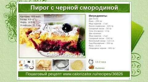 Сколько ккал в смородине