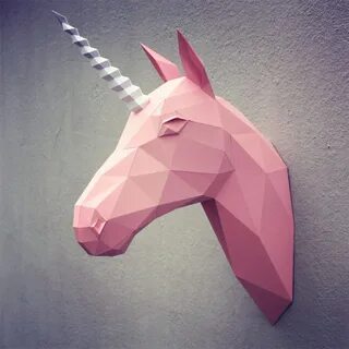 Papercraft unicorn head на Behance