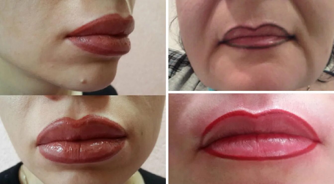 Неудачный перманентный макияж губ. Неудачный перманент губ. Ужасный перманентный макияж губ.